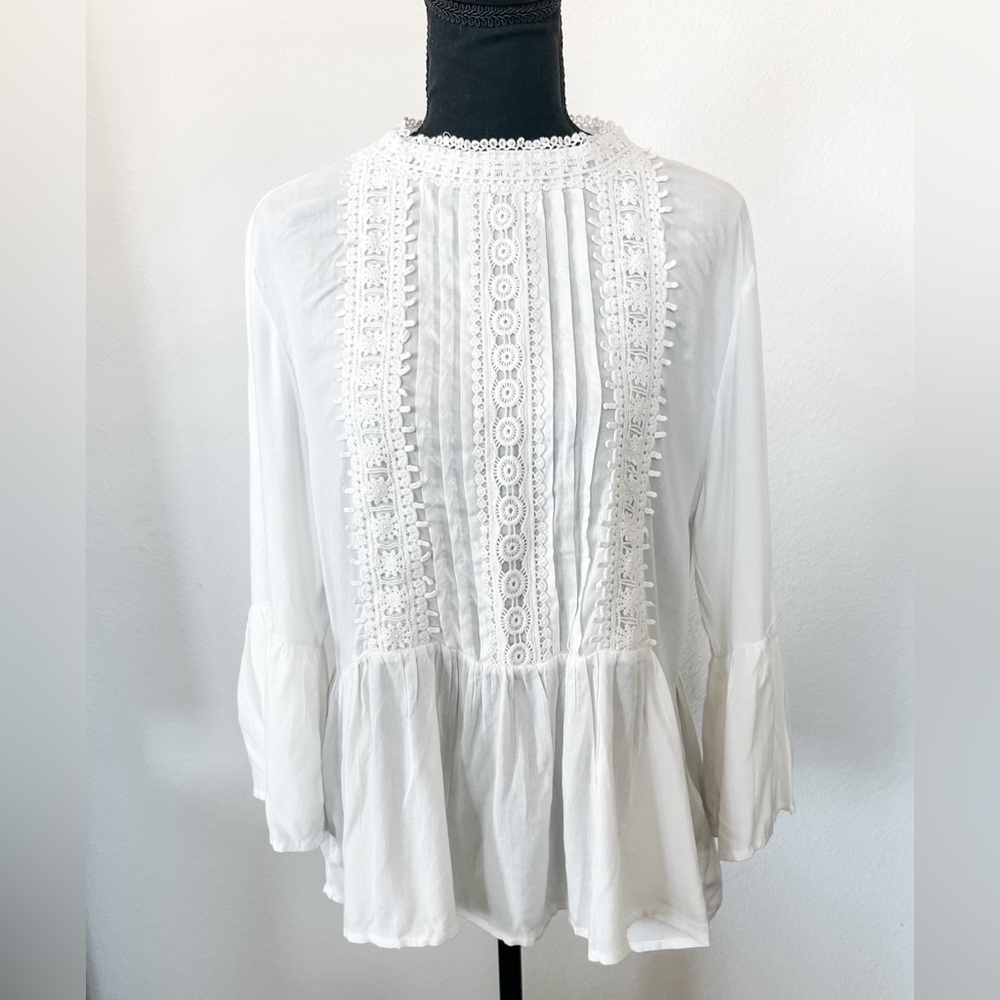 Embroidered Long Sleeve Cotton Blouse